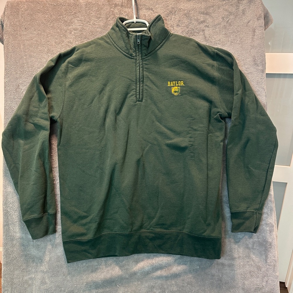 Champion Quarter Zip Sweatshirt Mens XL Green Baylor Bears Pullover Fleece